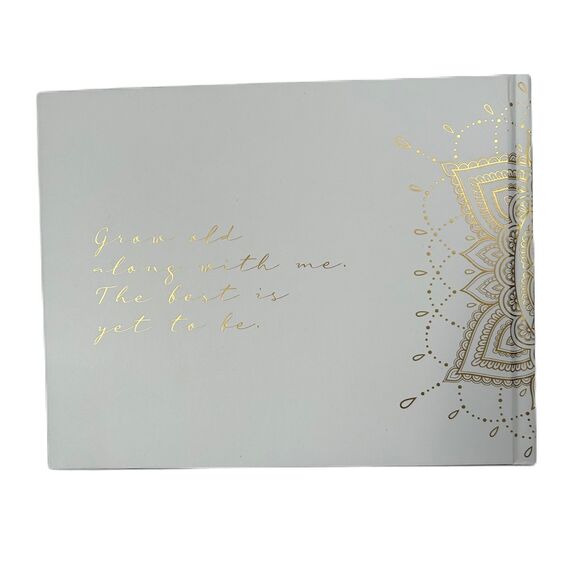 Guest Book White Gold 50 Page 7 X 9 inch Wedding Anniversary Celebration Party - Picture 2 of 13